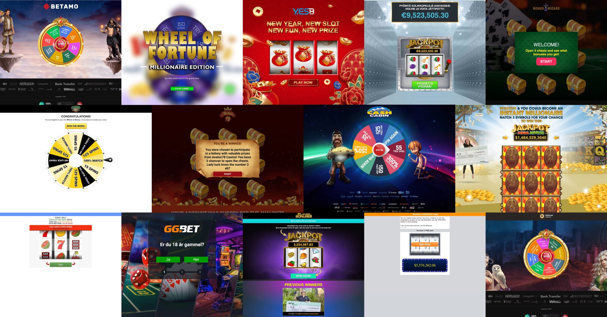 13 interactive casino landing pages